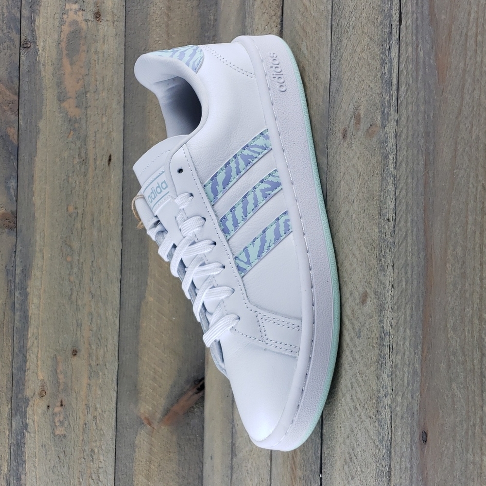 adidas Grand Court Women's Shoes Sneakers White Halo Mint - Picture 3 of 9